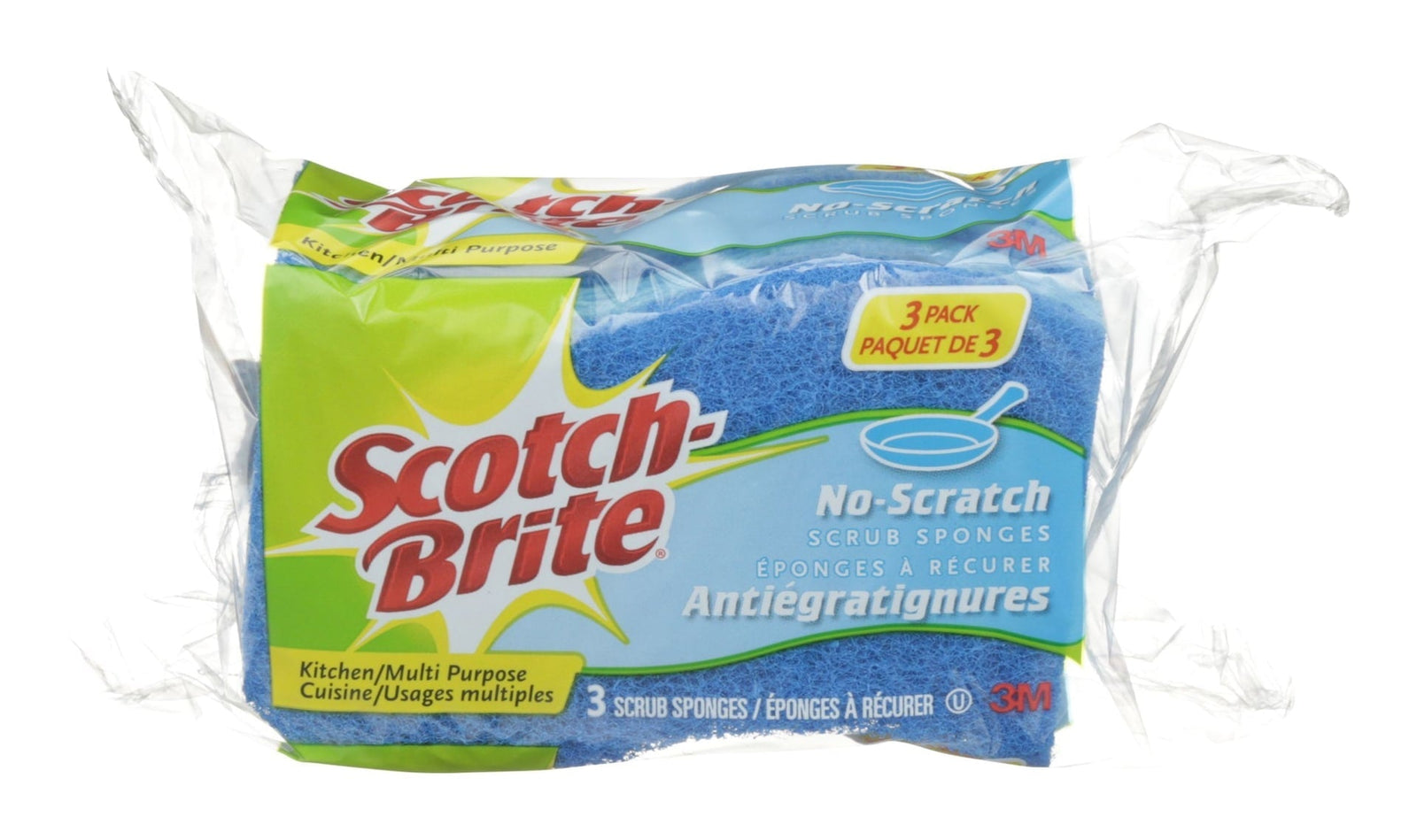 3M Scotch-Brite All-Purpose Non-Scratch Scrub Sponge, 3-pk K7H6 - product image 1