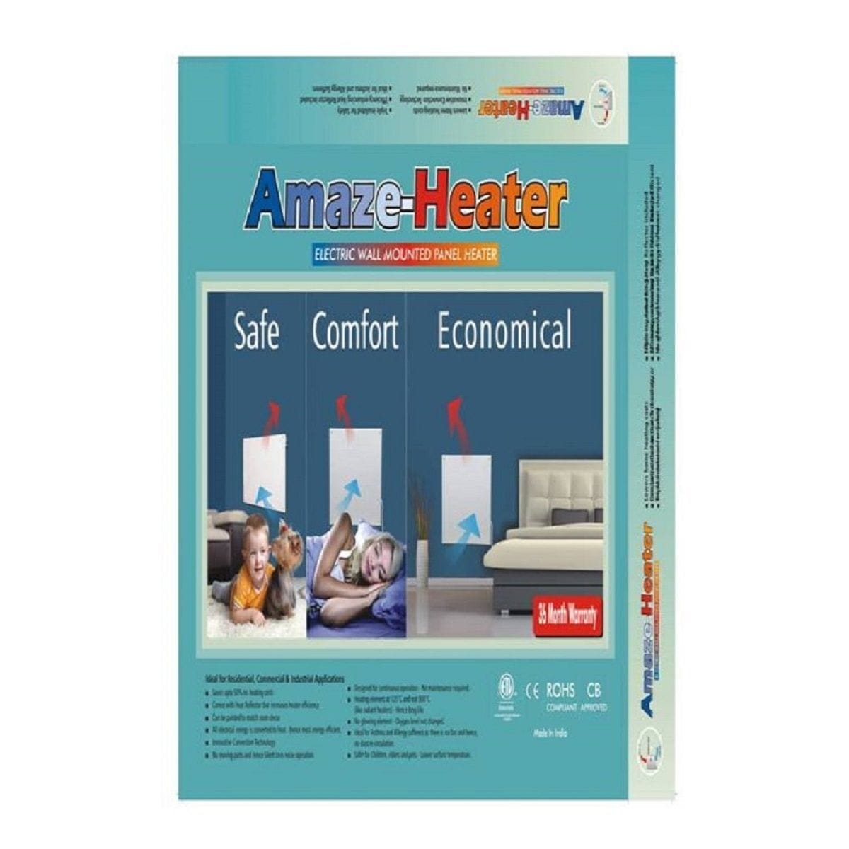 Heater Electric Heater with Plug-in Thermostat, 600W, White W4D4 - product image 2