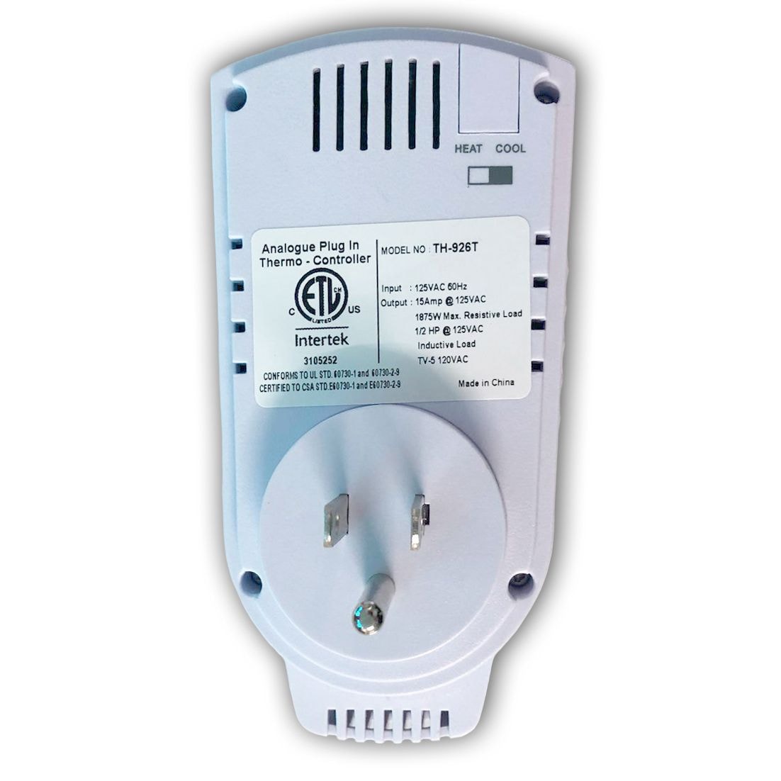 Heater Plug-in Thermostat for Portable Space Heater & AC, White B3H3 - product image 4