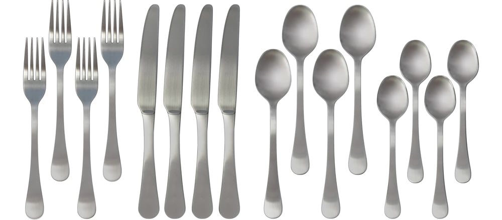 Basic Stainless Steel Flatware Set, Serves 4, 16-pc J7Y1 - product image 1