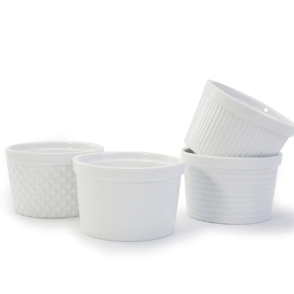 Textured Ramekin Set, 12-oz, White, 4-pc H1E6 - product image 1
