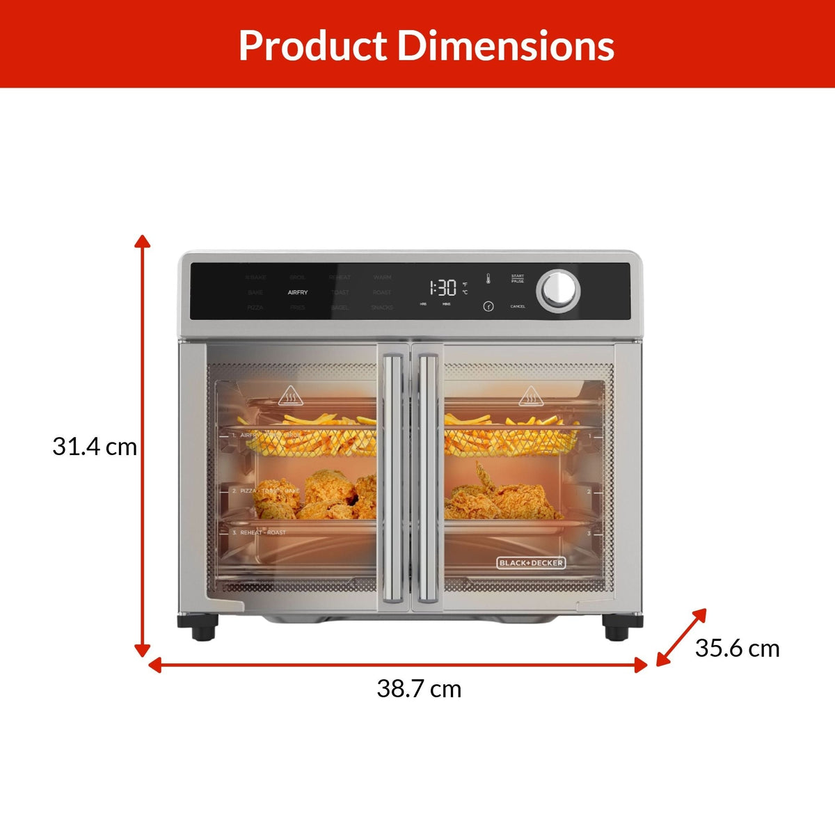 12-in-1 French Door Digital Countertop Convection Oven with Air Fry, 6-Slices K5S6 - product image 2