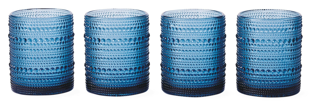 Blue Hobnail Glasses, Durable Glass Build, 4-pk R6Z2 - product image 1