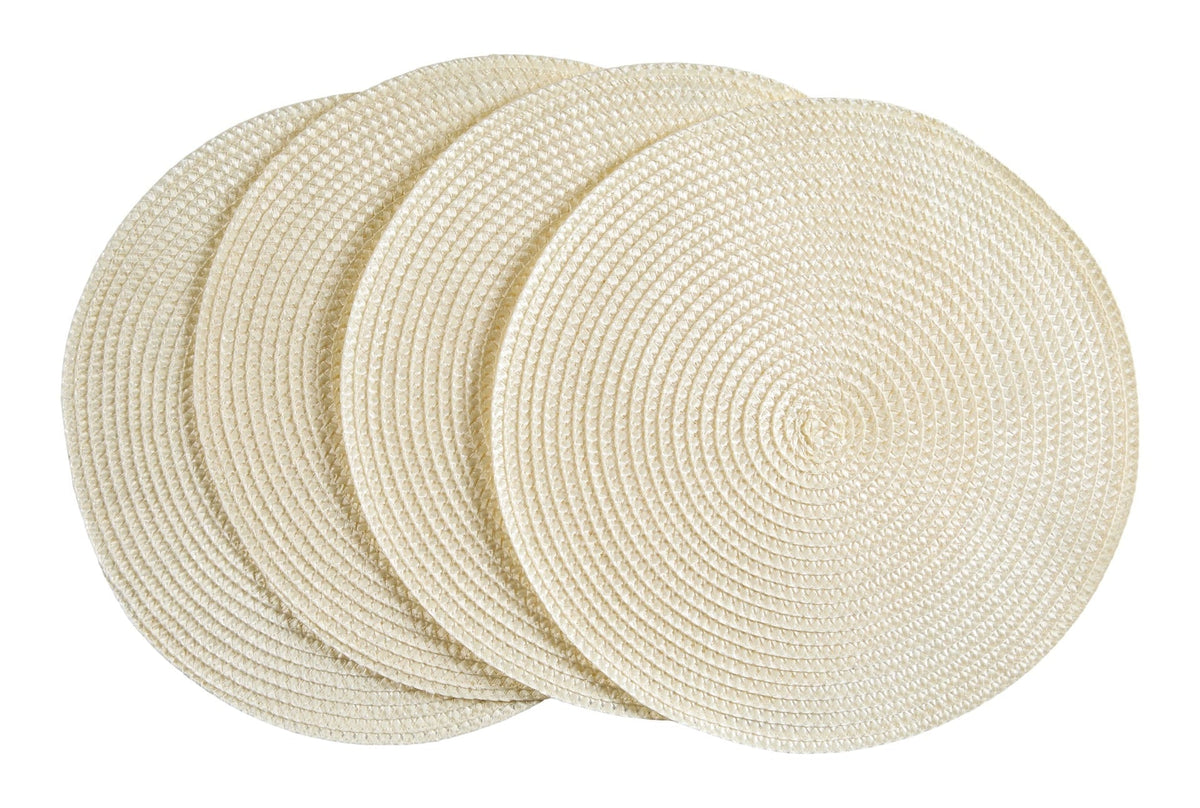Braided Round Placemats, Cream, 4-pk U8G0 - product image 1