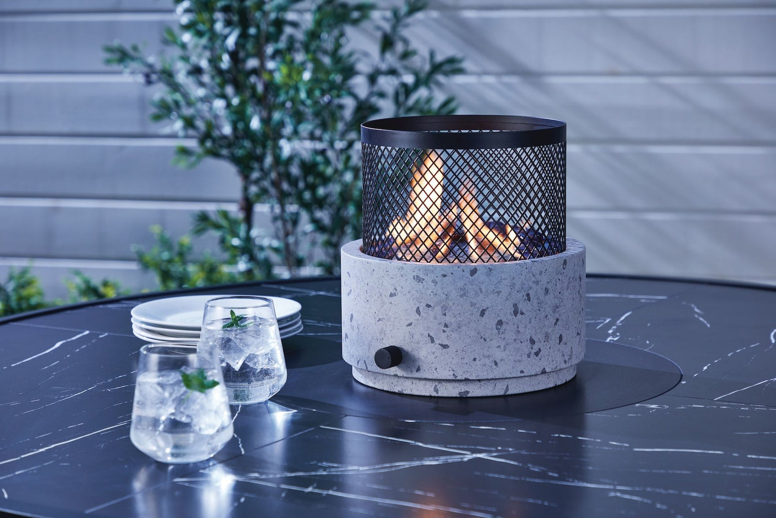 Cinder Round Outdoor Tabletop Gas Fire Pit, 11,000 BTU O0M0 - product image 7