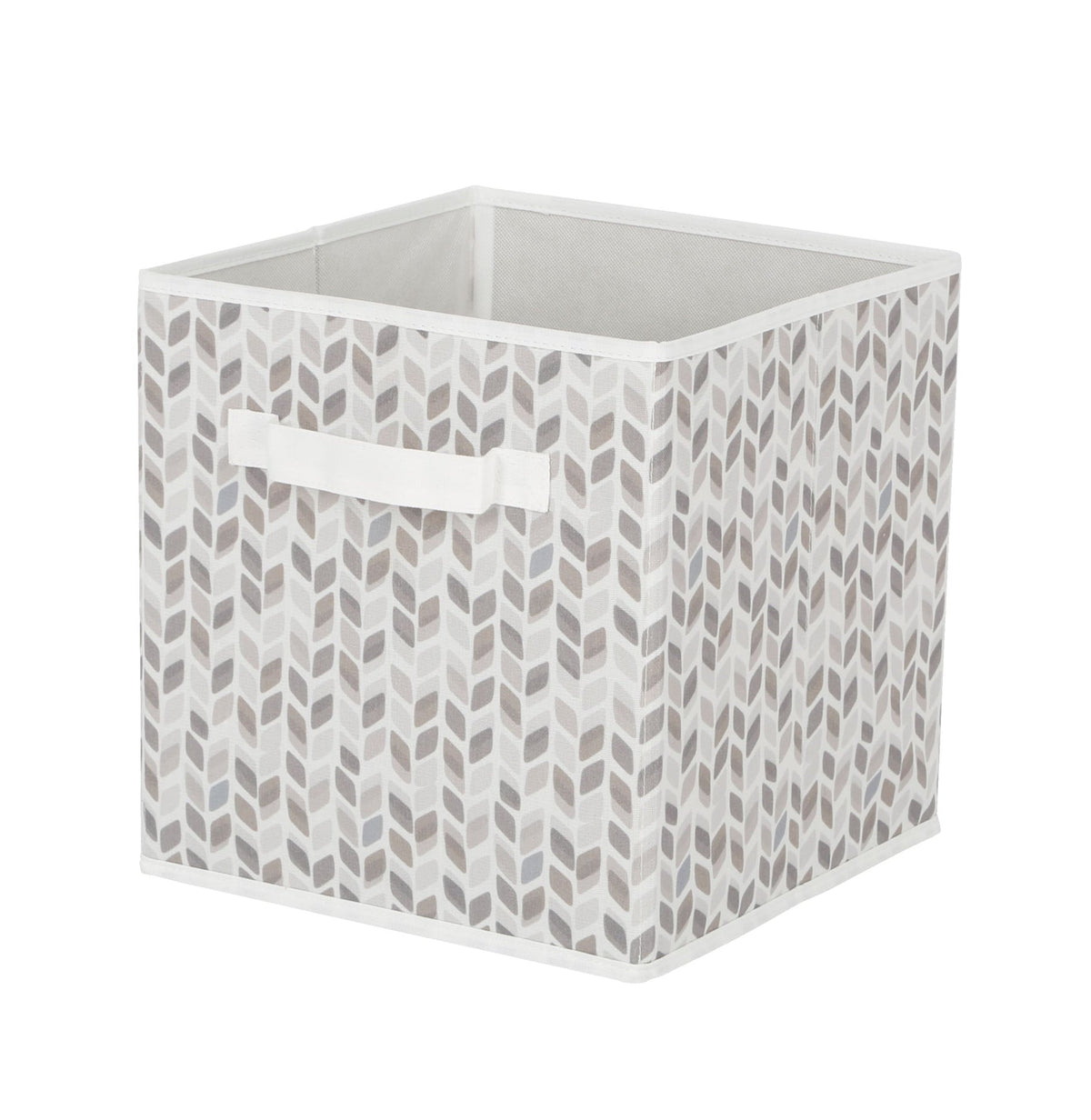Cube Fabric Drawer Basket, White and Grey Tiled, 10.5 x 10.5 x 11-in Y3R5 - product image 1