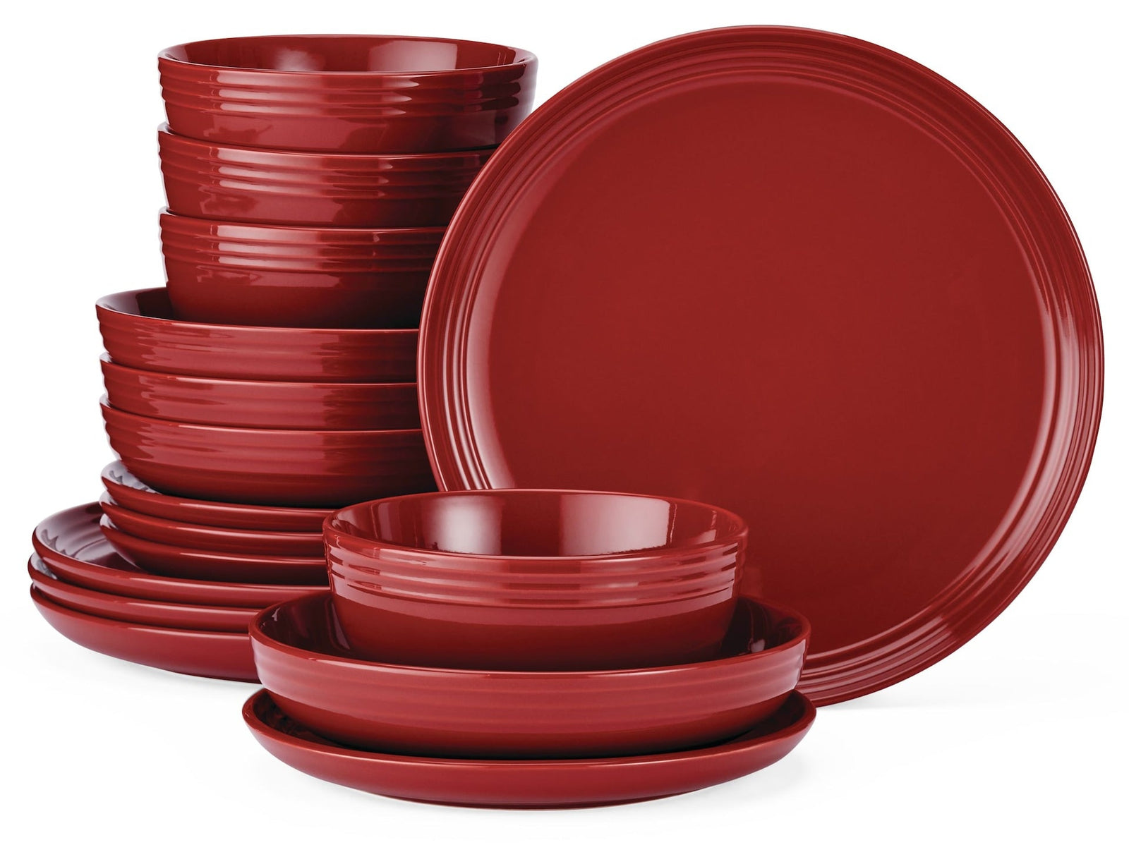 Edenhill Farmhouse Bistro Stoneware Dinnerware Set, Serves 4, 16-pc, Red Y2H3 - product image 1