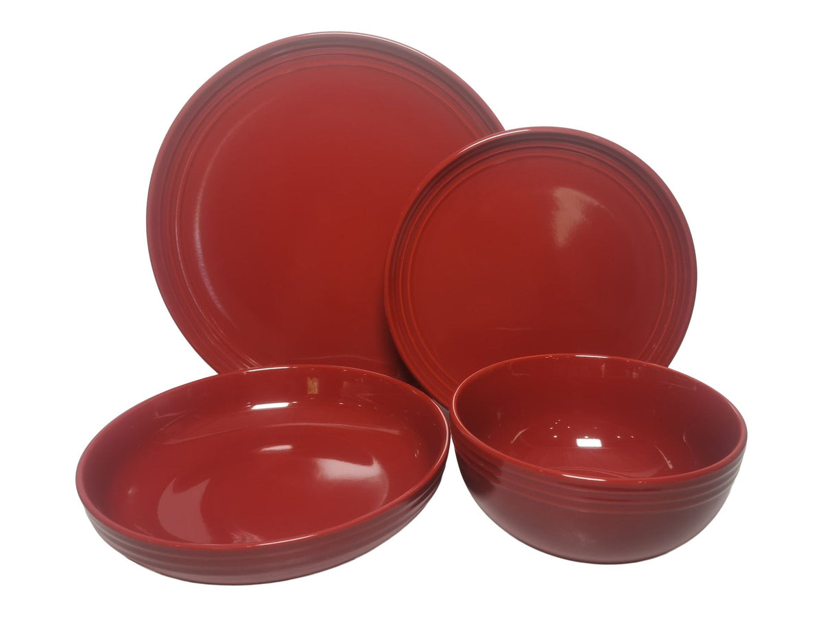 Edenhill Farmhouse Bistro Stoneware Dinnerware Set, Serves 4, 16-pc, Red Y2H3 - product image 2