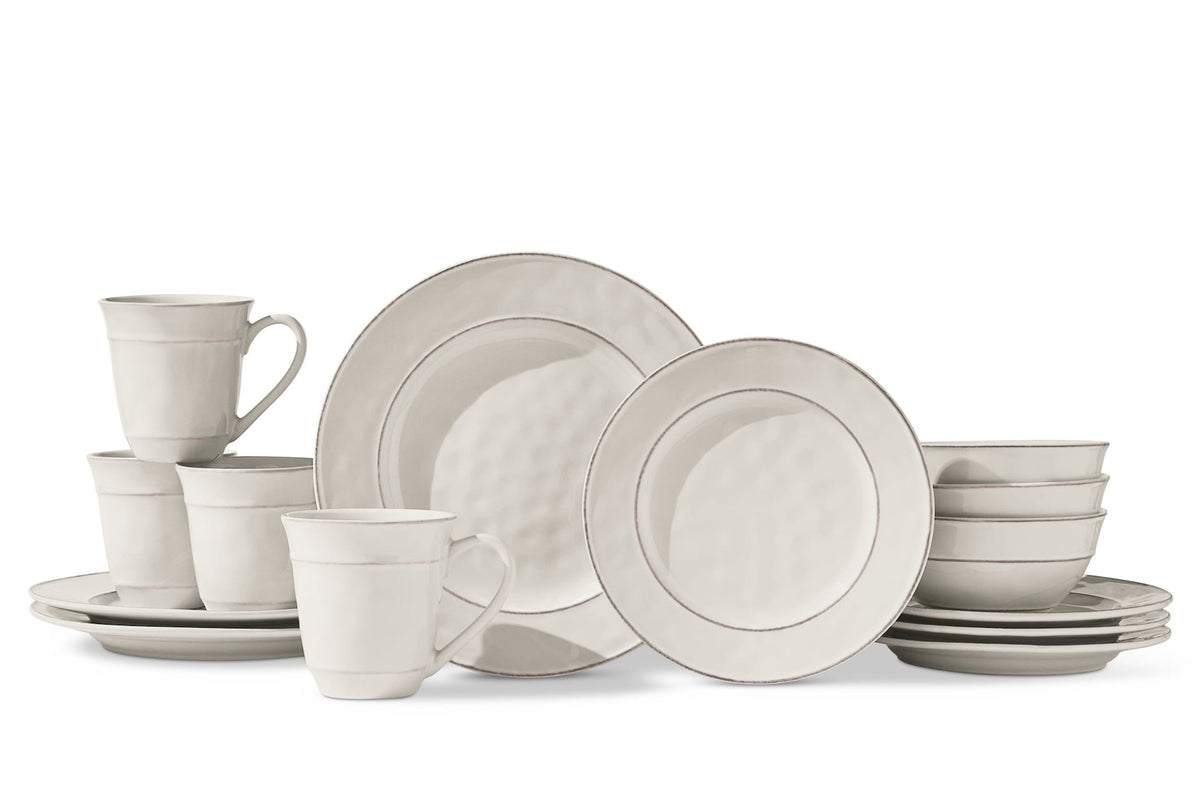 Gablehurst Stoneware Dinnerware Set with Mugs, Serves 4, 16-pc, Cream Reactive Glaze I0A5 - product image 2