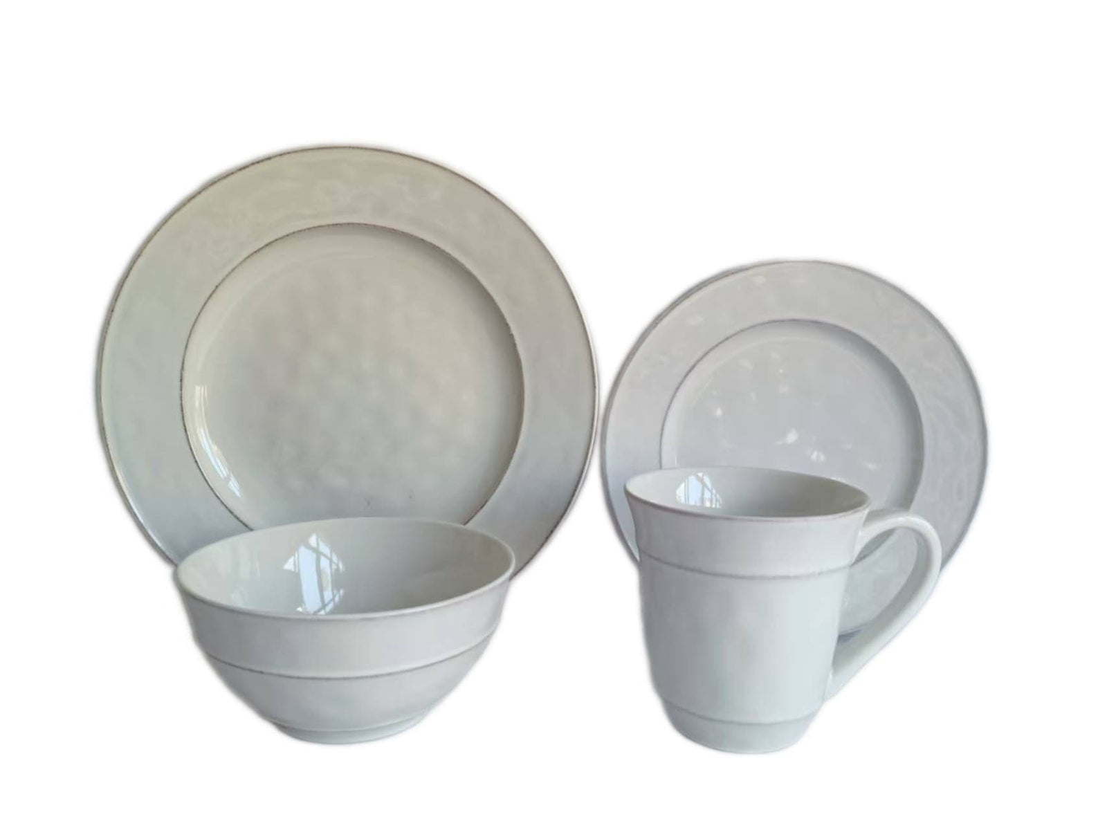 Gablehurst Stoneware Dinnerware Set with Mugs, Serves 4, 16-pc, Cream Reactive Glaze I0A5 - product image 6
