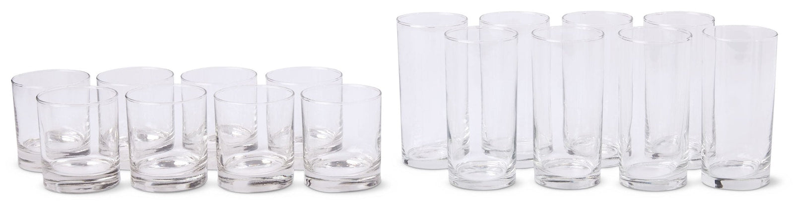 Heavy Base Glassware Tumbler Set, Clear, 11 oz & 15 oz, 16-pc H6W9 - product image 1