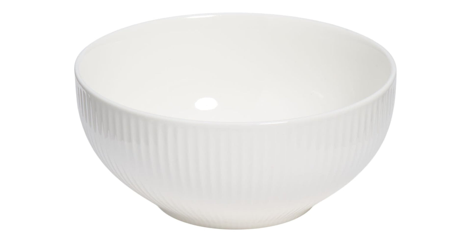 Highbury Ribbed New Bone Low Bowl, 1-pc, White T4M6 - product image 1