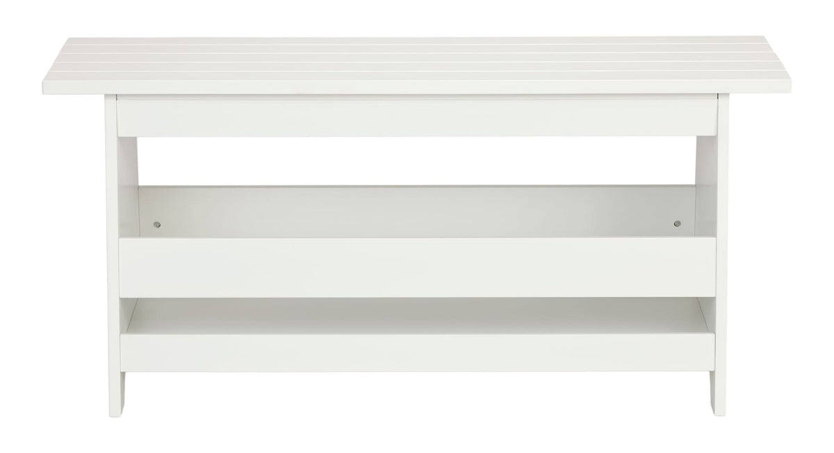 Kya Wooden Entryway Bench with Storage Rack, White B6G2 - product image 1