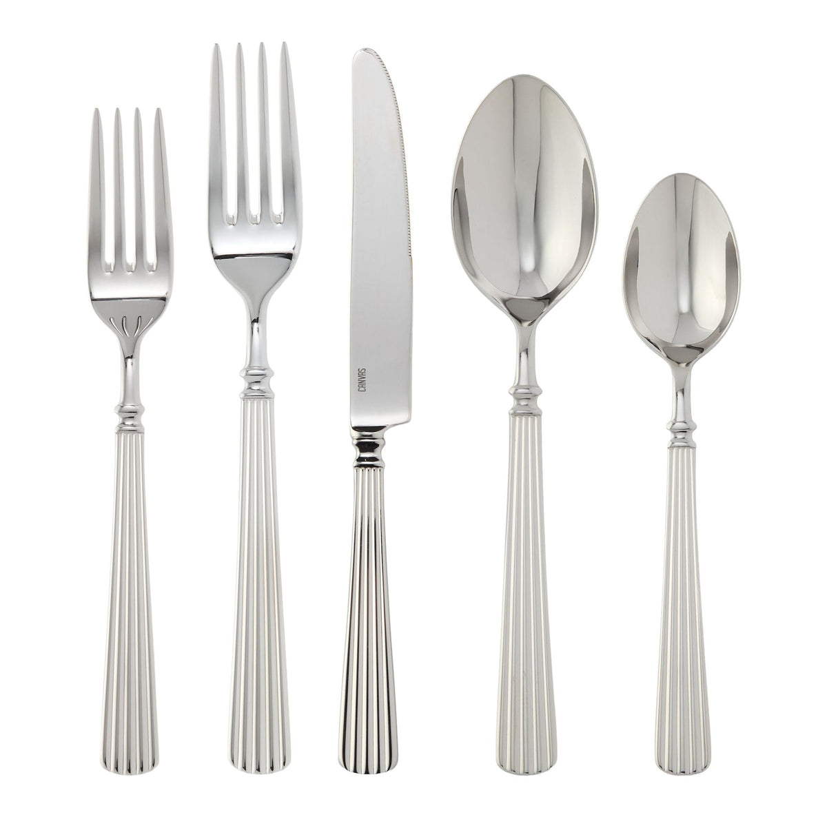 Lensworth Vintage Rib Flatware Set, Stainless Steel, Serves 4, 20-pc S9H3 - product image 1