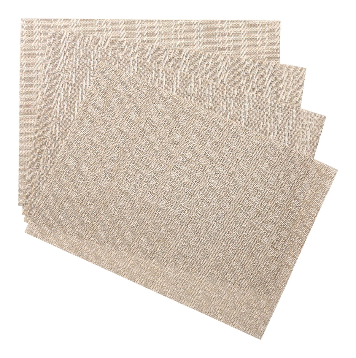 Lurex Rectangle Textilene Woven Placemat, Prosecco, 13-in x 18-in, 4-pk U4N8 - product image 1