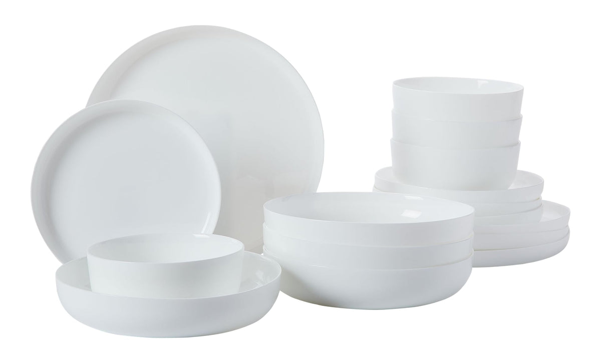 Opal Tempered Glass Modern Coupe Dinnerware Set, Serves 4, 16-pc R1D4 - product image 1