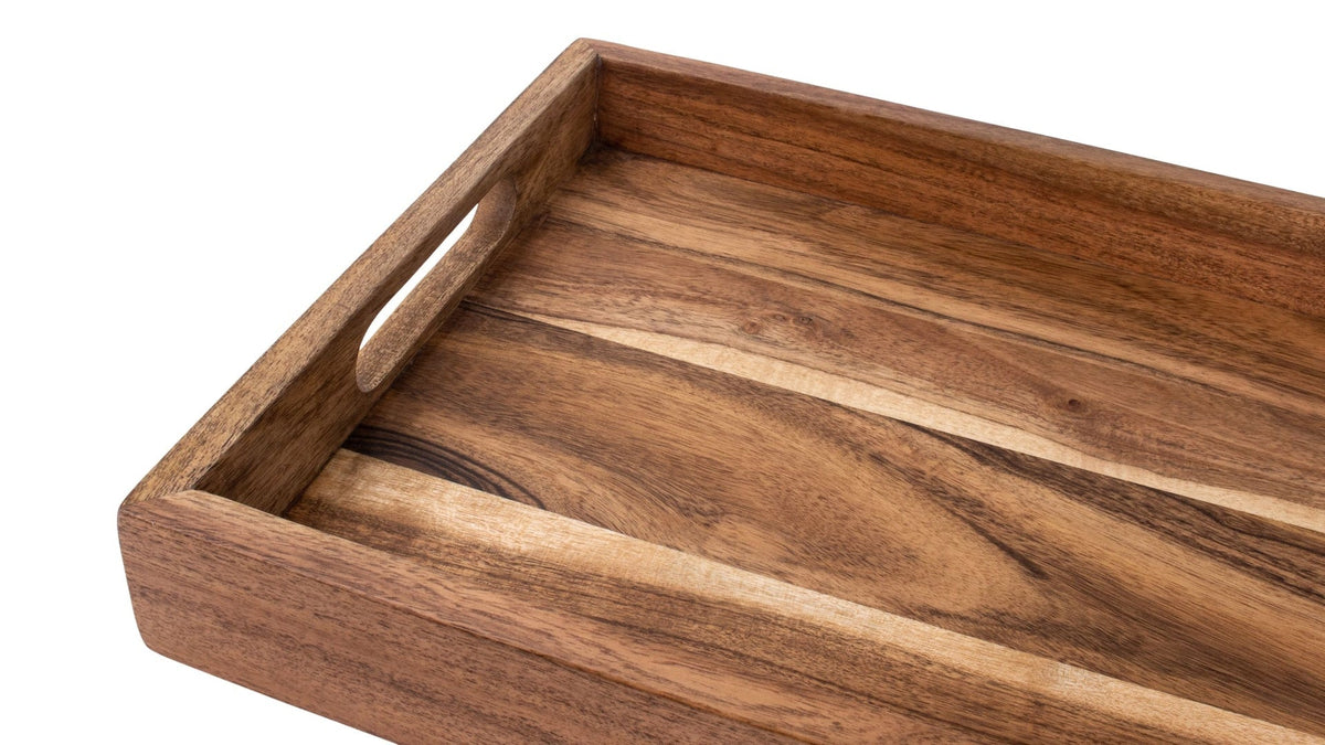 Rectangular Wood Serving Tray with Round Handles, 18-in J9E4 - product image 3