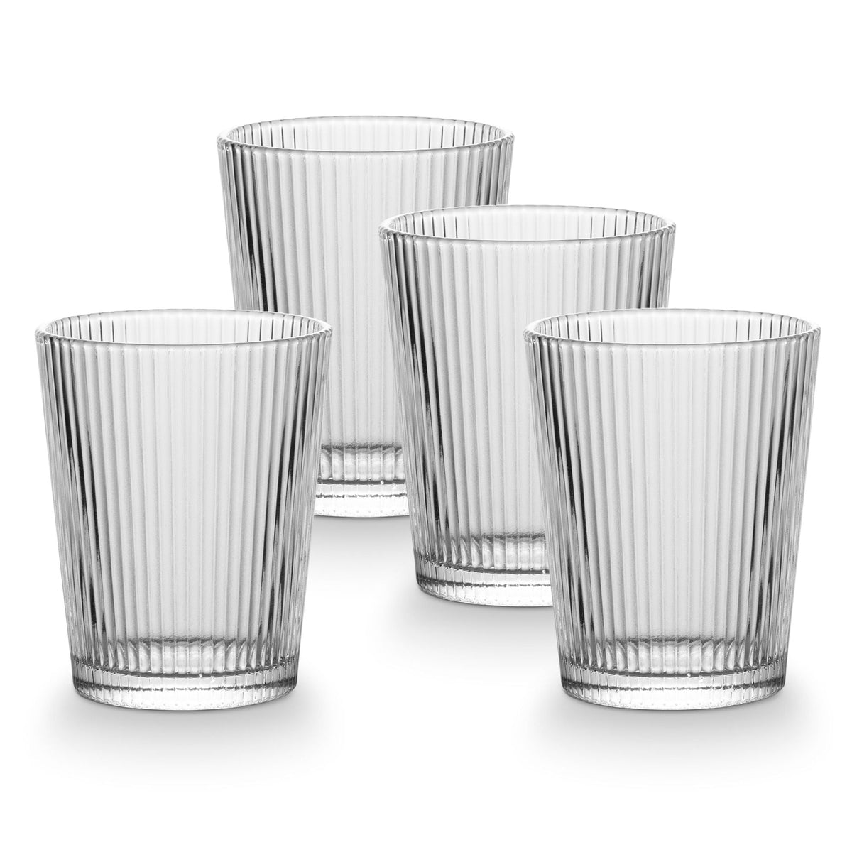 Ribbed DOF Dinner Glass Set, Lead-free, 4-pc N7U5 - product image 1