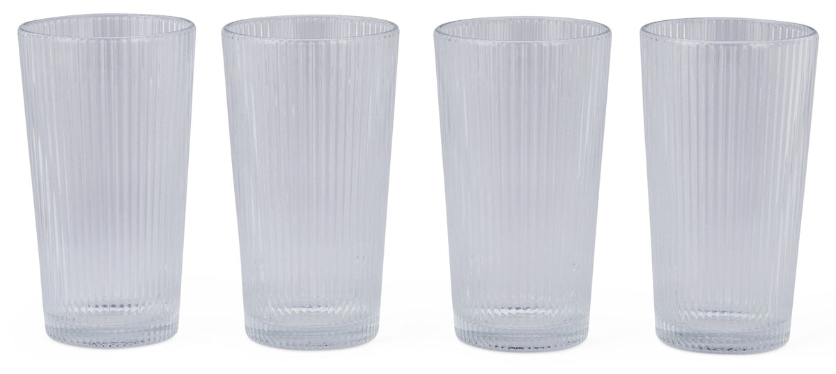 Ribbed High Ball Glass Set, Lead-free, 4-pc Z3L0 - product image 4