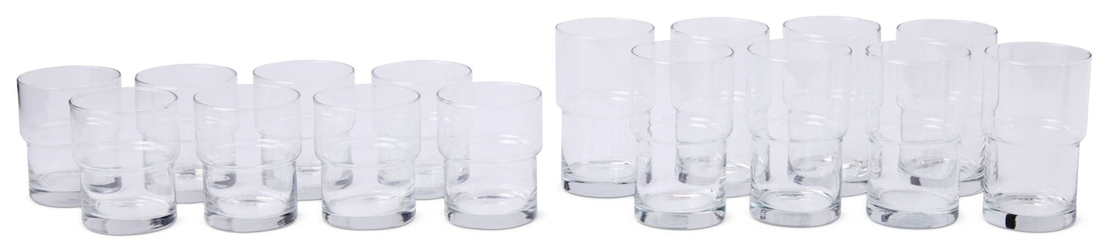 Stacking Glassware Tumbler Set, 12 & 16 oz, 16-pc V6S8 - product image 1