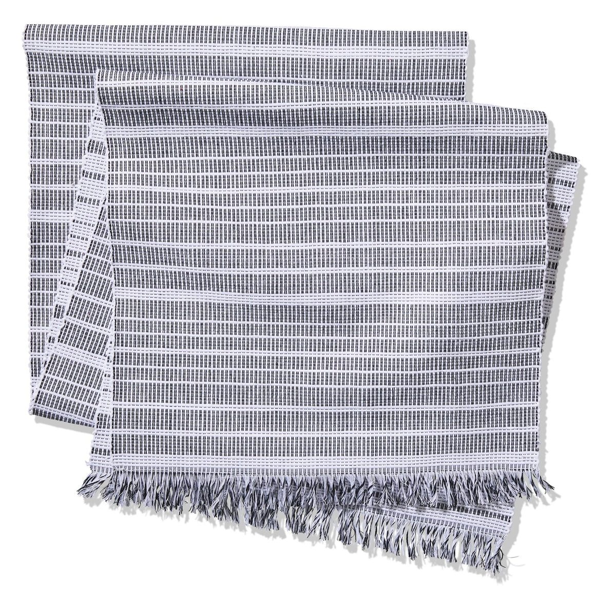 Two-Tone Ribbed Rectangular Cotton Table Runner, 84-in x 15-in K1X8 - product image 1