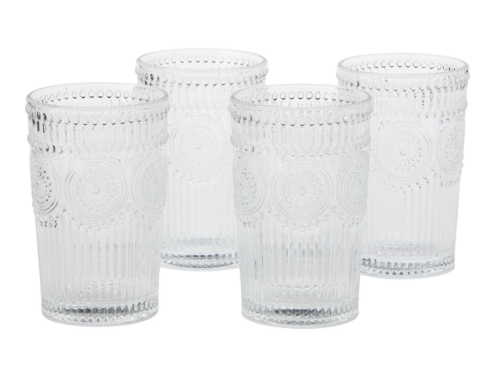Vintage Embossed Glass Tumbler Set, 4-pk X0O6 - product image 1