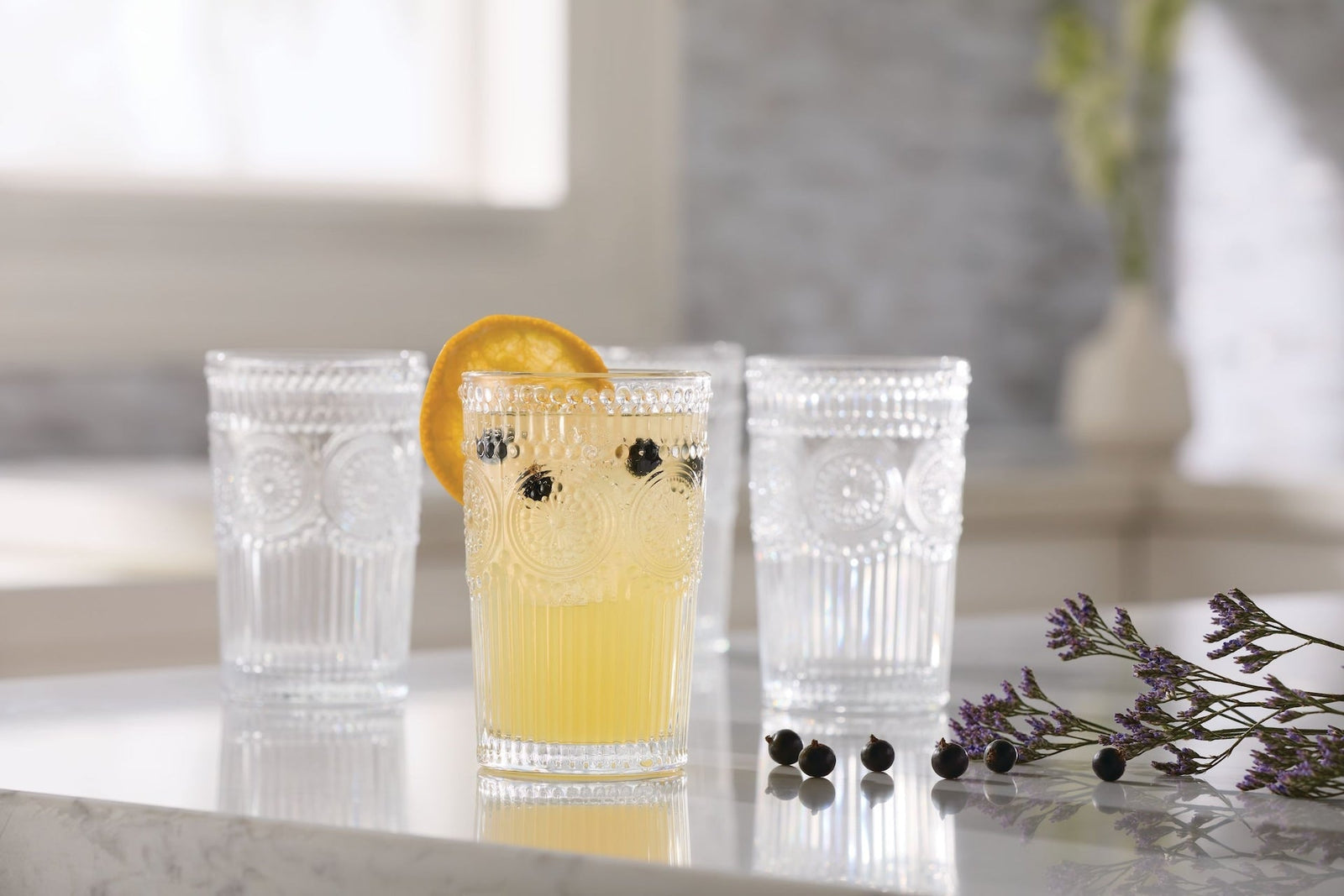 Vintage Embossed Glass Tumbler Set, 4-pk X0O6 - product image 4