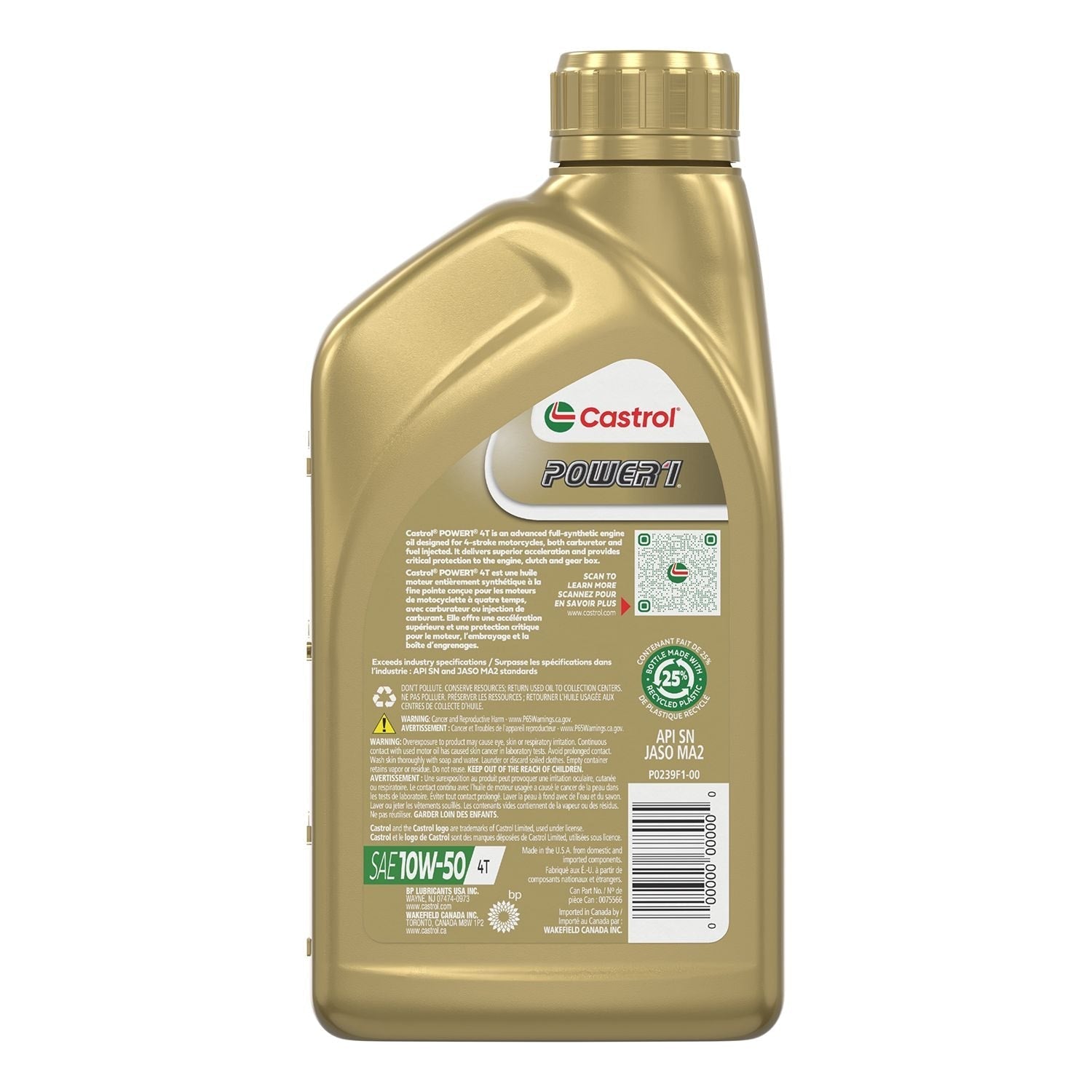 Power1 Motorcycle Oil 4T 10W50, 946-mL C6G5 - product image 2