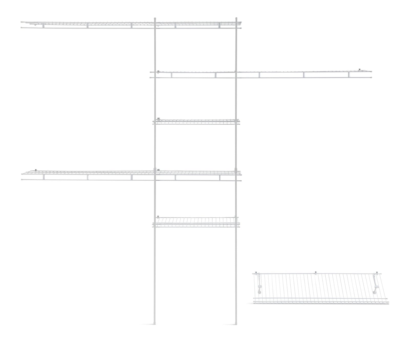 Deluxe Shelf & Rod Closet Organizer System Kit, 5-ft x 8-ft E5B6 - product image 1
