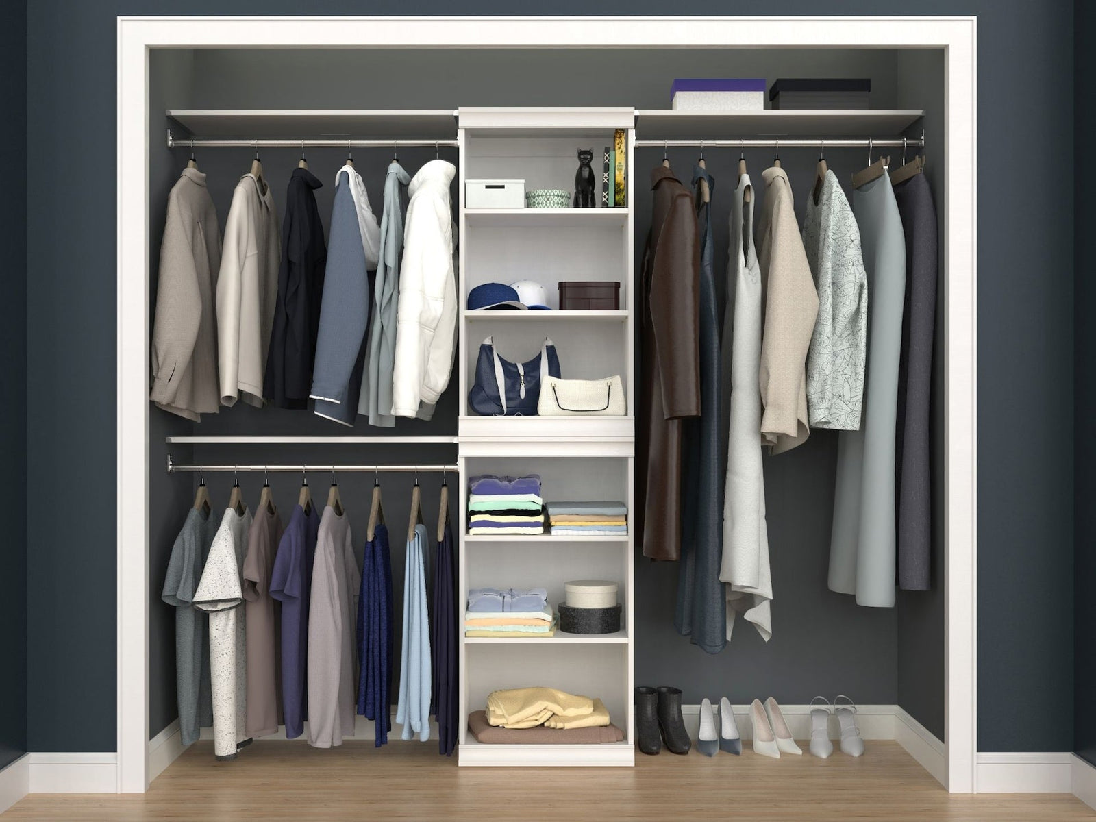Modular Stackable Closet Storage Shelf Unit, White K4R7 - product image 5