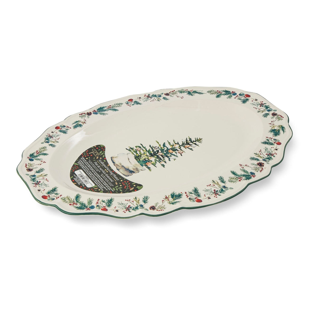 Home 29-cm Dishwasher Safe Winter Berry Serving Platter C8R9 - product image 1
