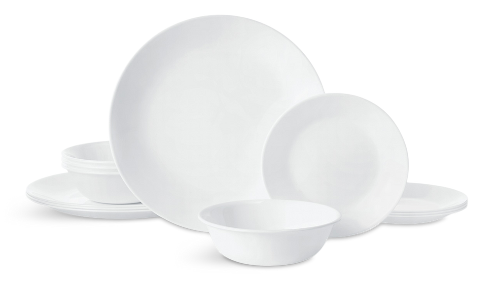 Winter Dinnerware Set, Serves 4, 12-pc, Frost White M7Q4 - product image 1