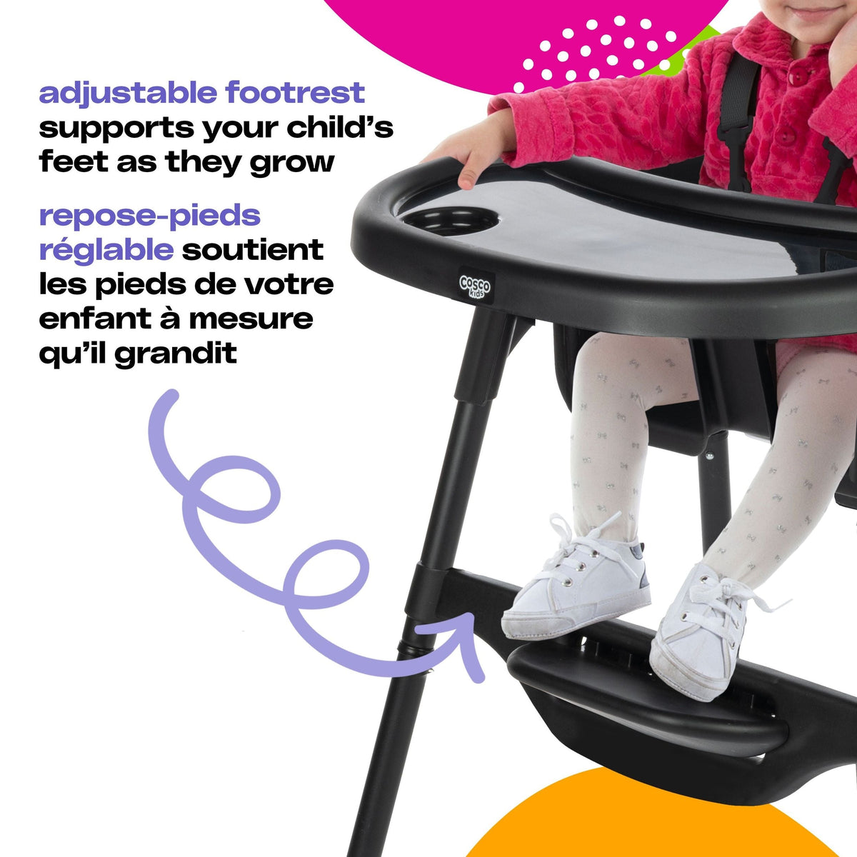 Black Canteen High Chair with Adjustable Footrest Z5Q8 - product image 1