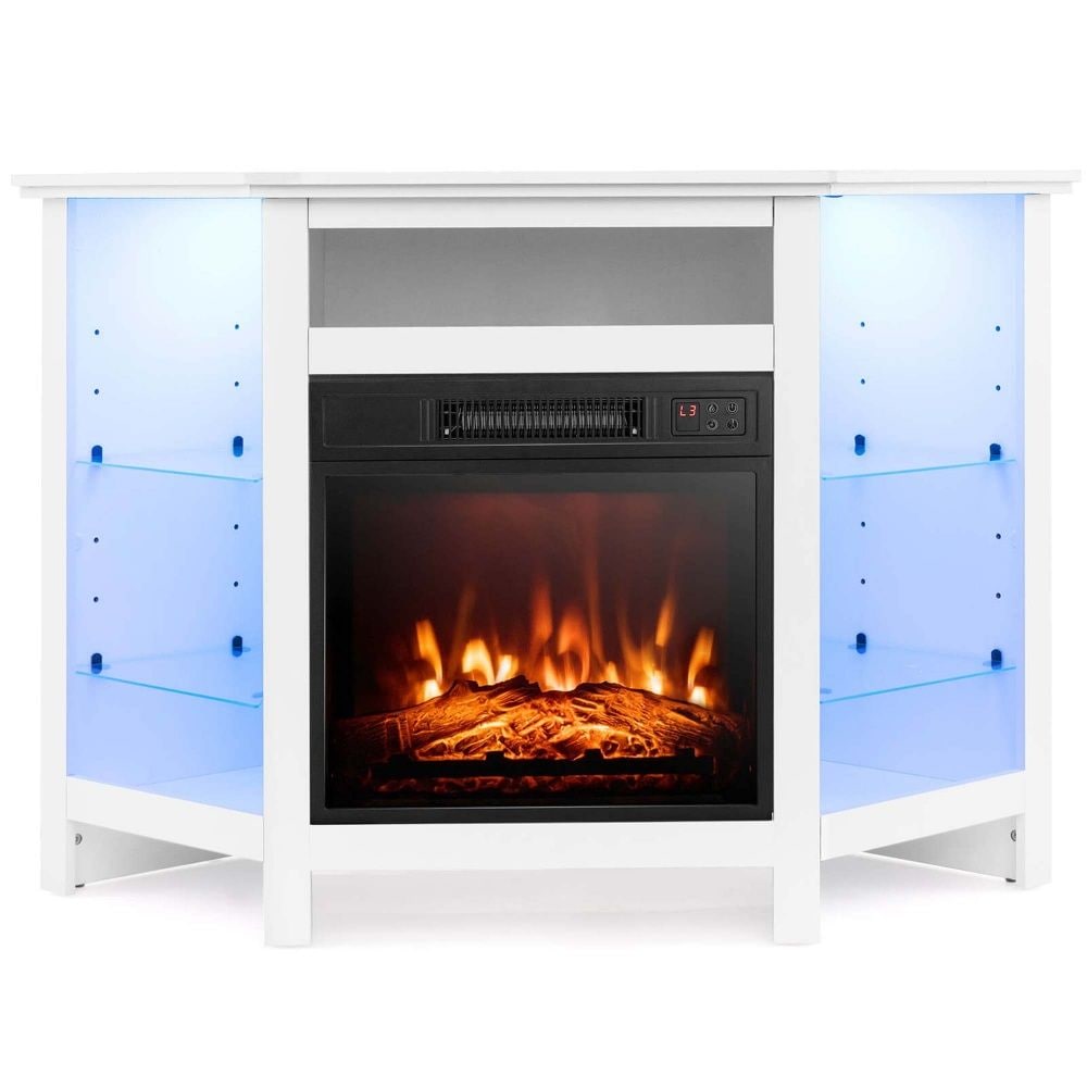 Fireplace TV Stand with LED Lights, White M1N6 - product image 1