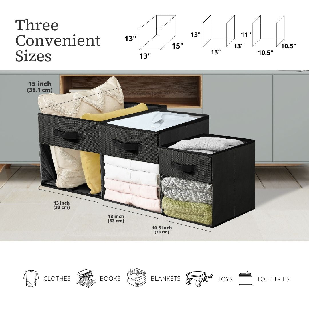 Collapsible Transparent Front Cube, 11-in, 6-pk, Black M2F9 - product image 4