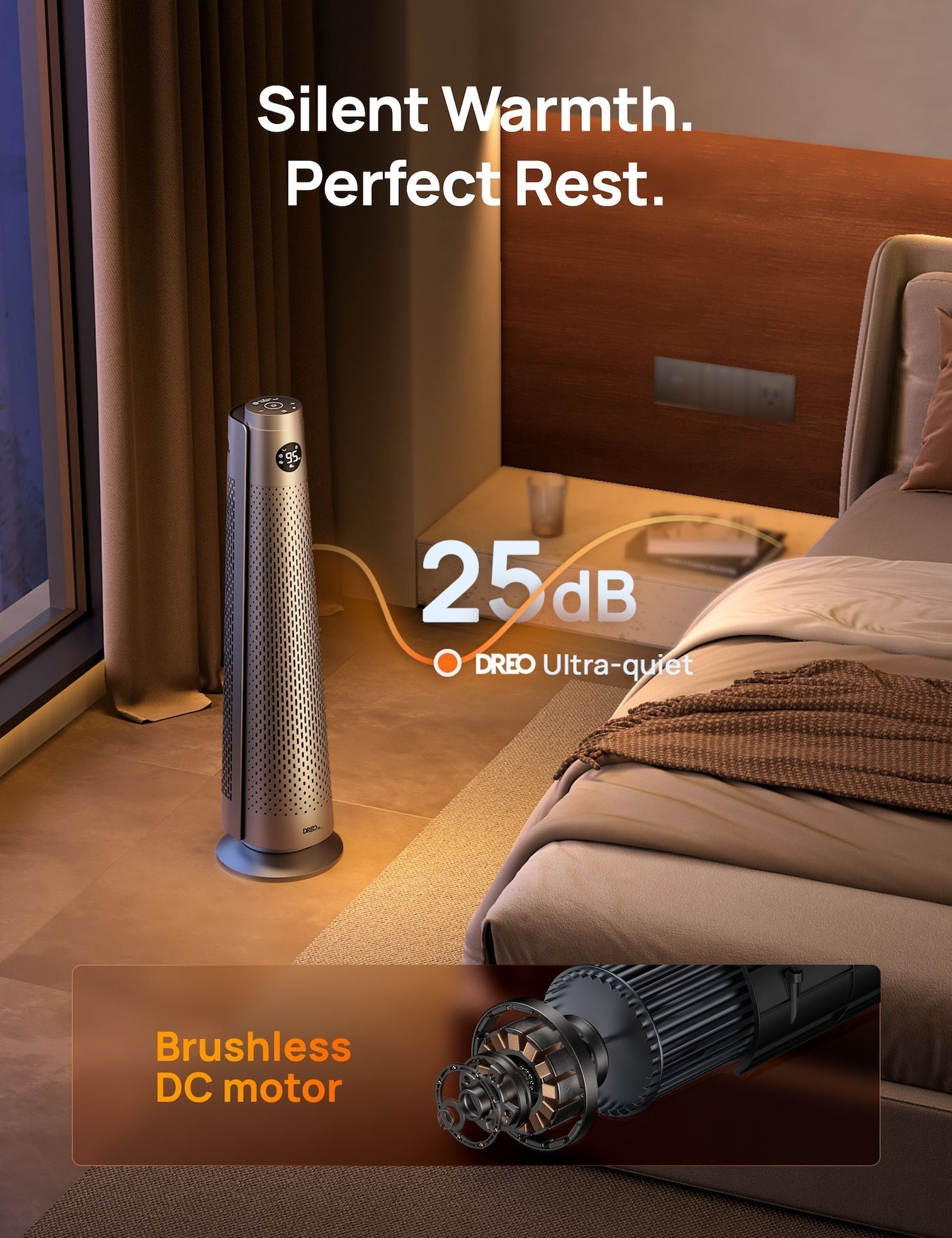 Home Large Room Space Heater with Adjustable Thermostat, 30-in H2N0 - product image 7