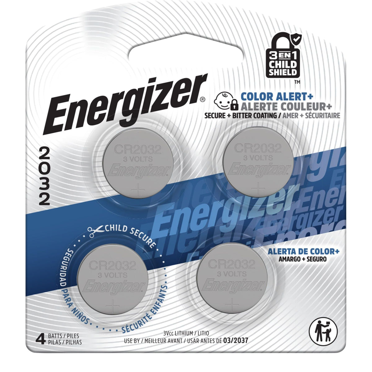 4-pk CR2032 3V / 3 Volt Lithium Coin Cell Batteries, Long Lasting R6E3 - product image 1