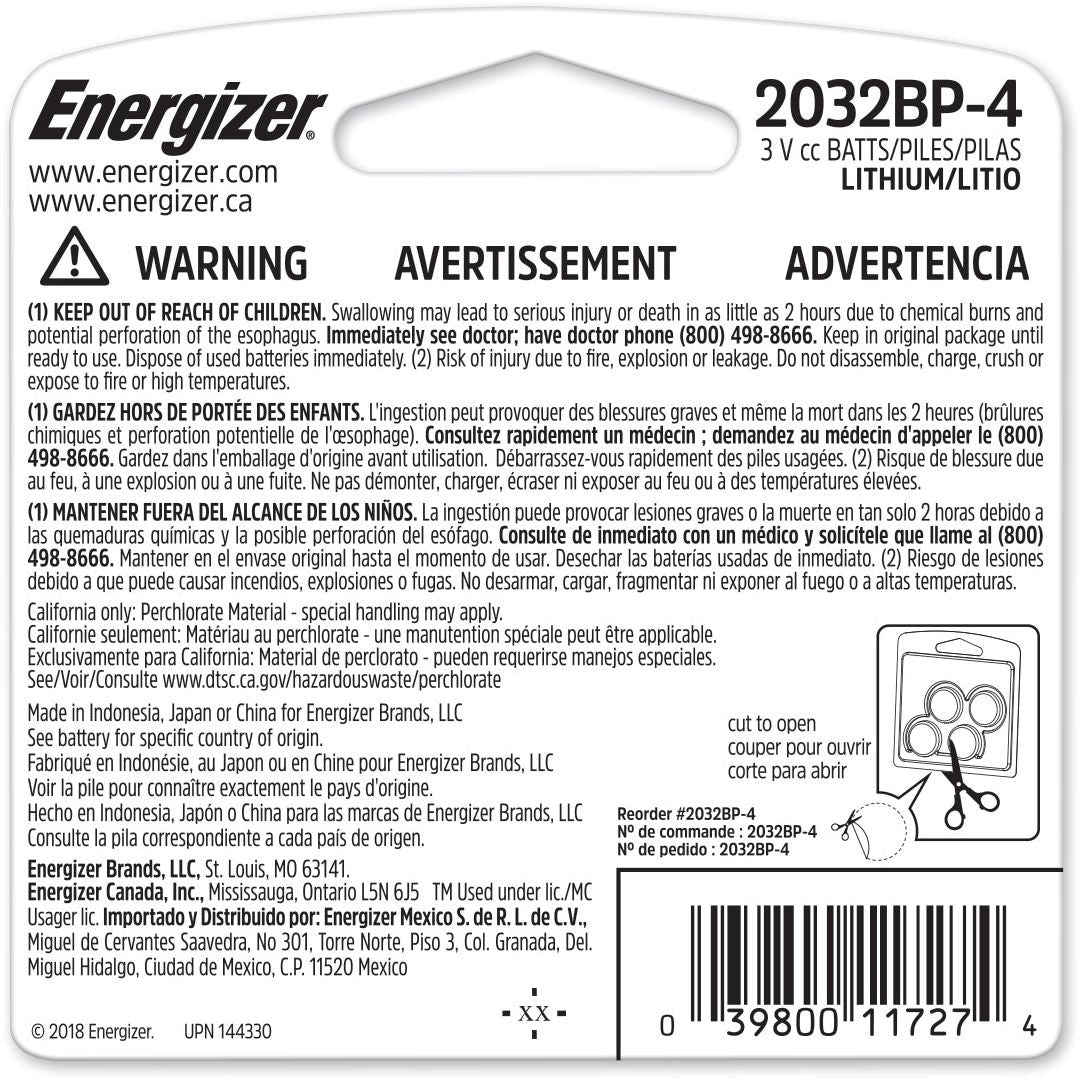 4-pk CR2032 3V / 3 Volt Lithium Coin Cell Batteries, Long Lasting R6E3 - product image 3