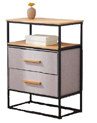 Fabric 2-Drawer 1-Shelf Storage Organizer, Wood O9T3 - product image 1