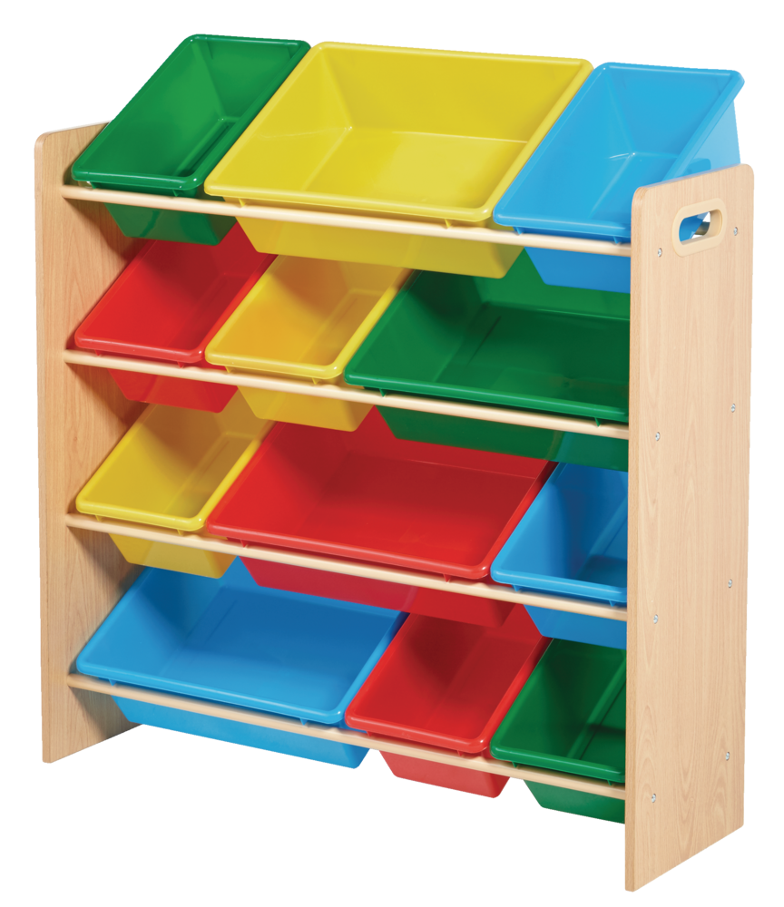 Kids 12-Bin Bedroom/Playroom Toy Storage Organizer, Yellow N9B2 - product image 1