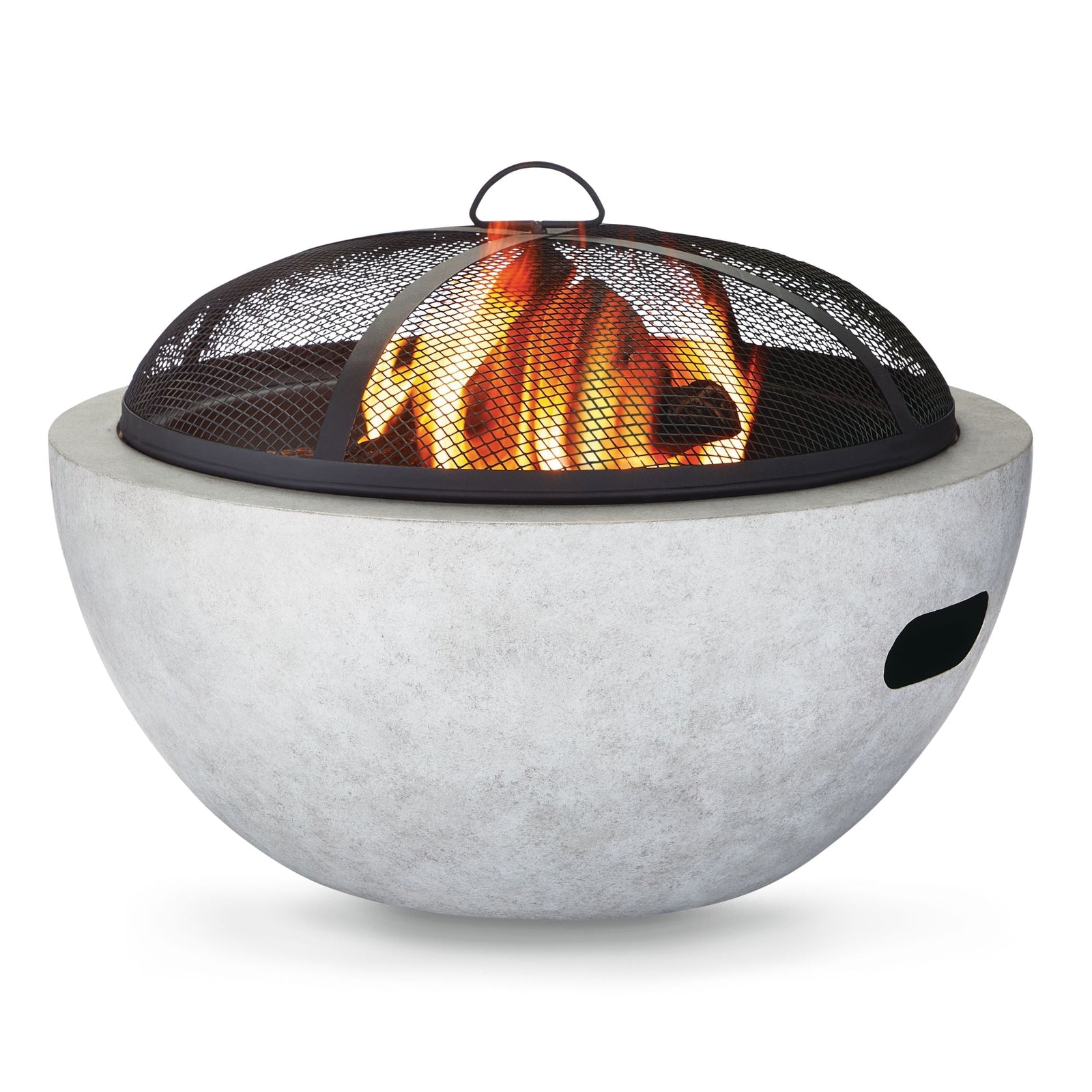 Outdoor Round Steel Wood Burning Firepit with Spark Screen, 24-in F3A7 - product image 2
