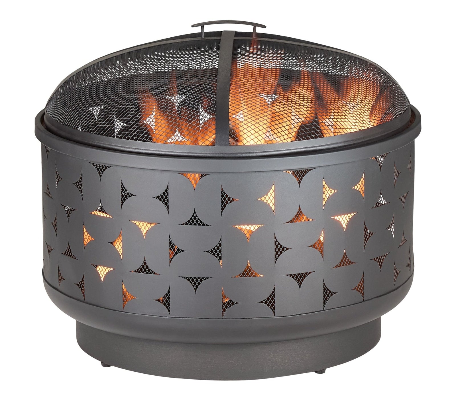 Round Outdoor Wood Burning Fire Pit, Steel, Black, 24-in X7D2 - product image 2