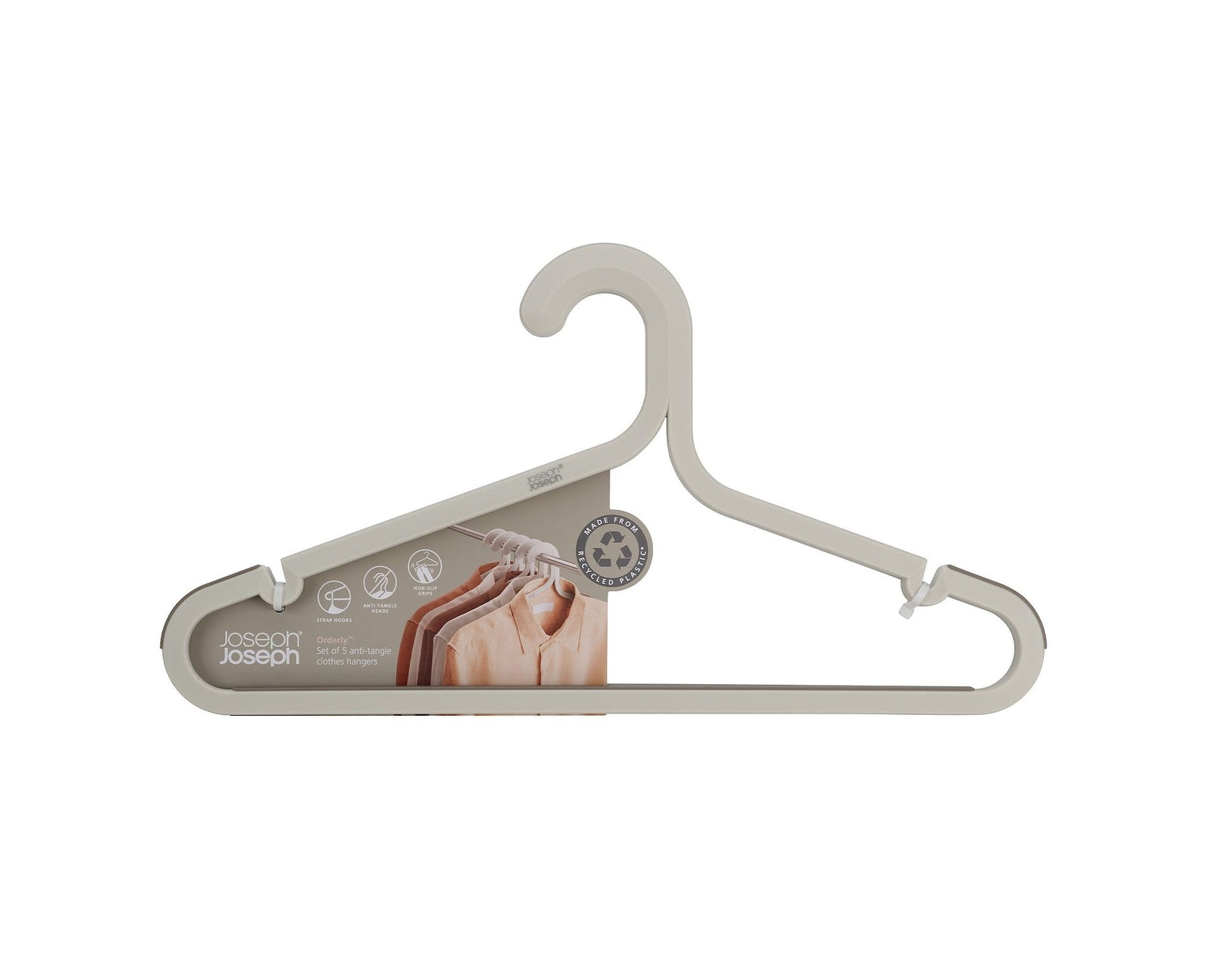 & Orderly Anti-Tangle Anti-Slip Garment Hangers, Ecru, 5-pk Q1A4 - product image 2