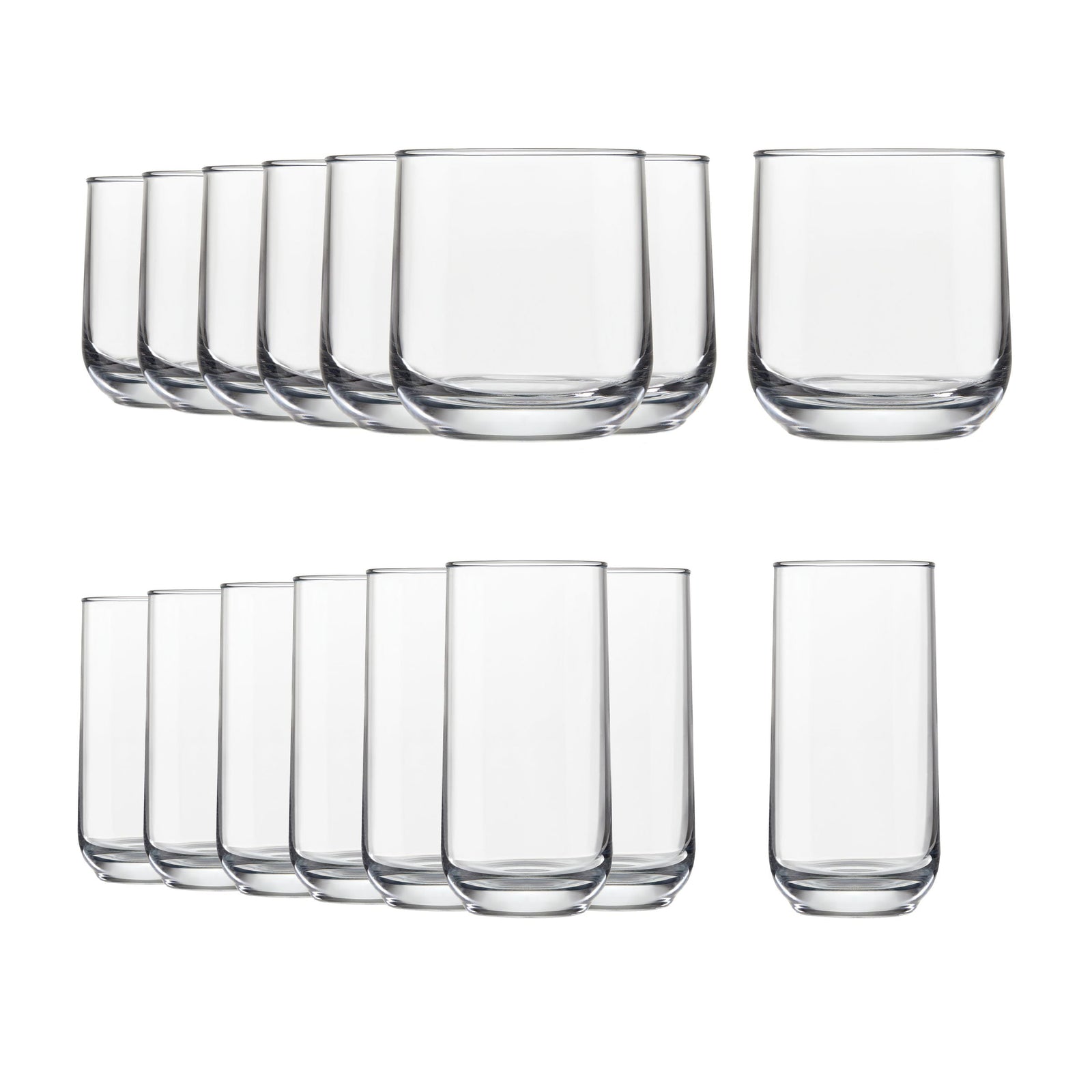 Ascent 16pc Tumbler Glassware Set, Dishwasher Safe, 8pc x 13.3-oz and 8pc x 16-oz Z8X2 - product image 1