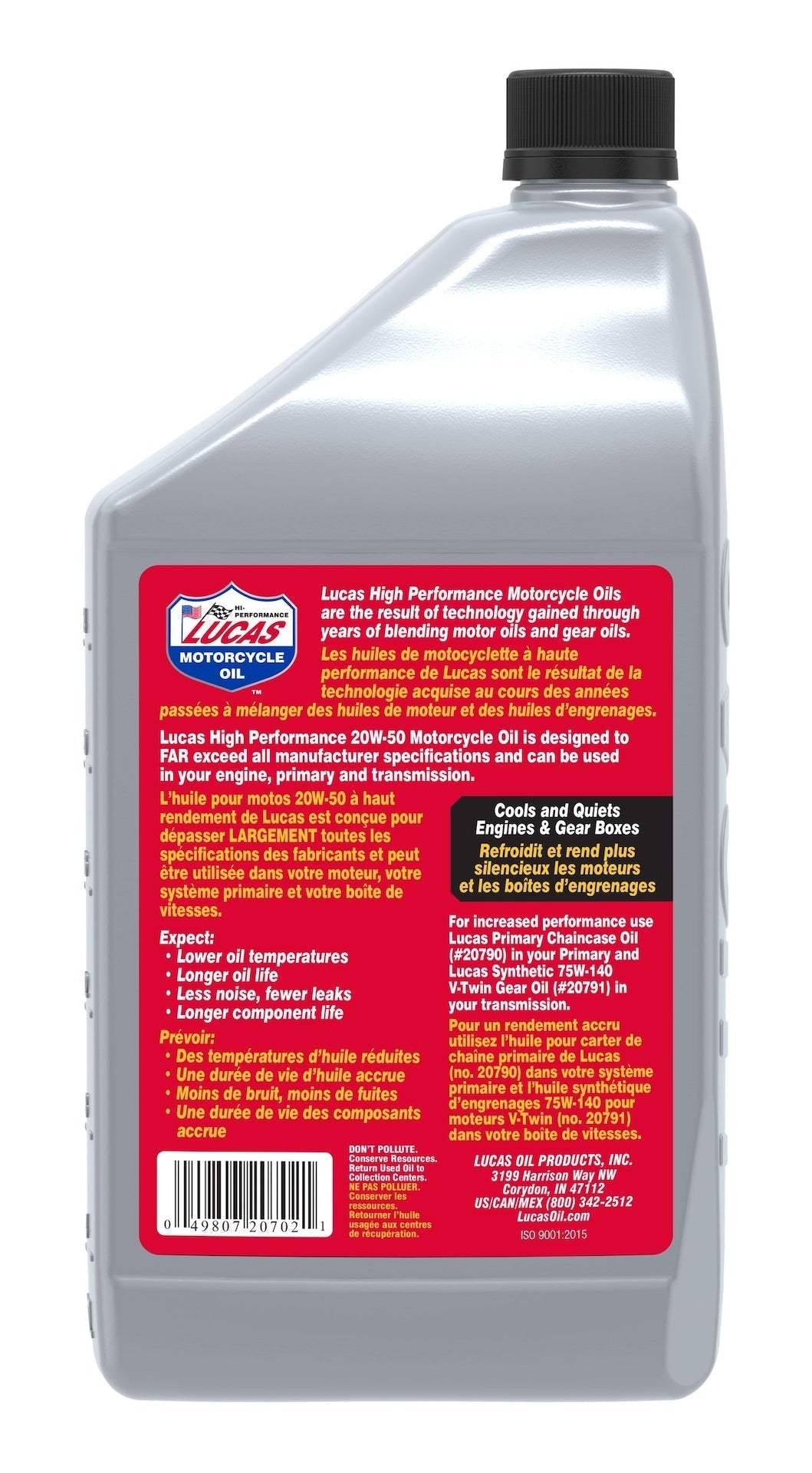 Oil High Performance Synthetic Motorcycle Oil SAE, 946-mL C4J3 - product image 2
