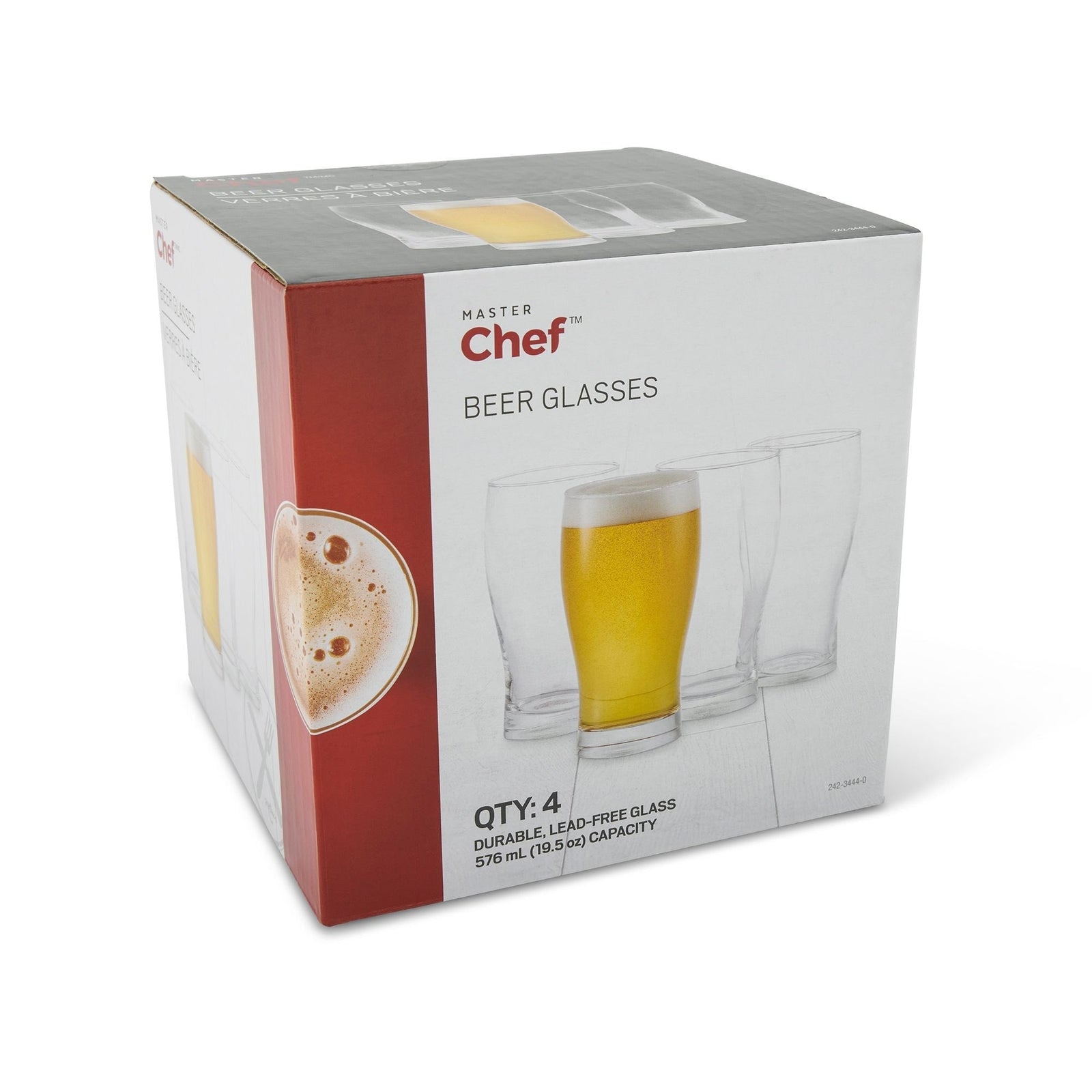 Beer Glasses Set, 540-mL, Lead-Free, 4-pc D8P7 - product image 4