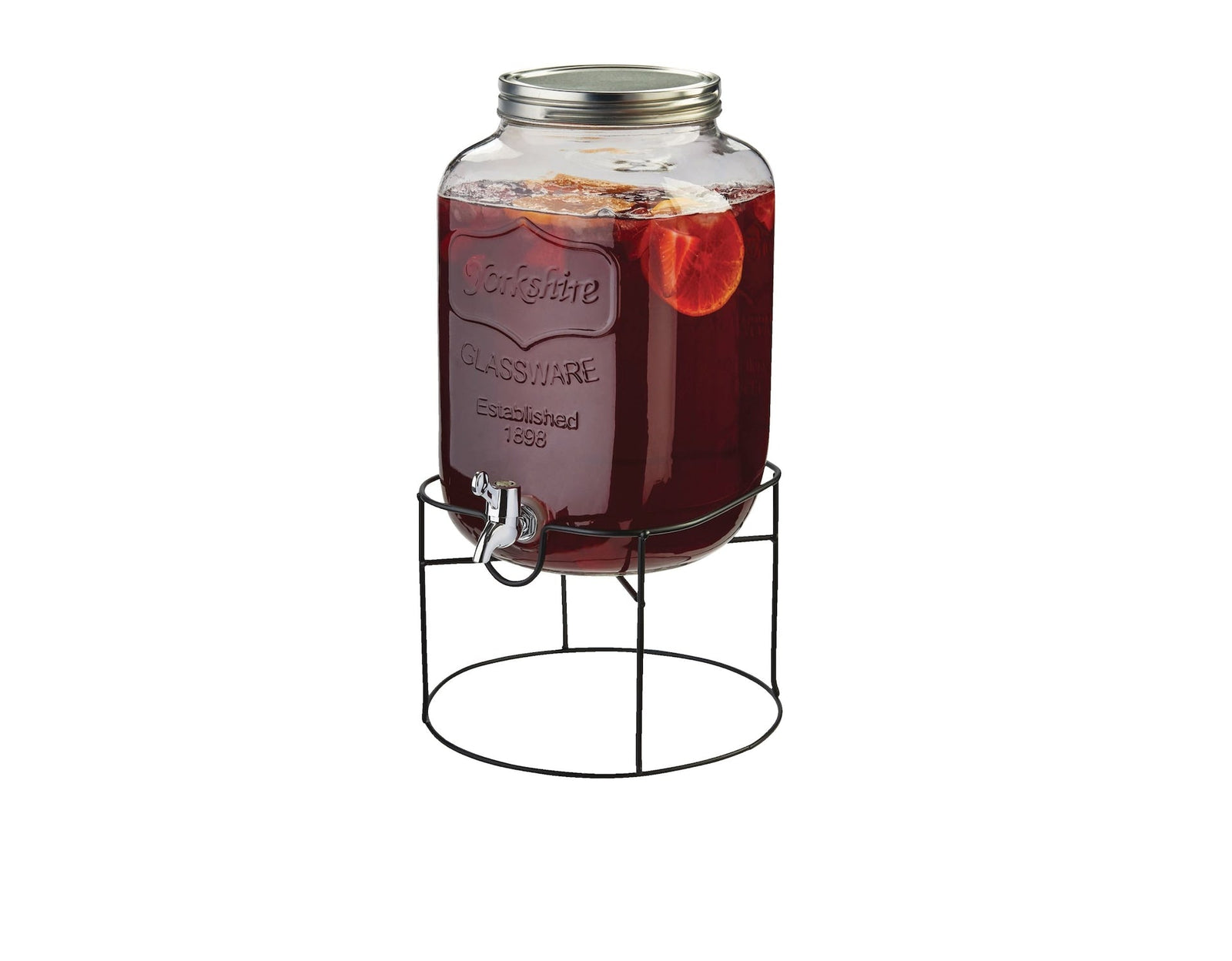 Mason Glass Jar Reusable Dispenser, 8L, Clear, with Stand, Clear, 8-L E4W1 - product image 1