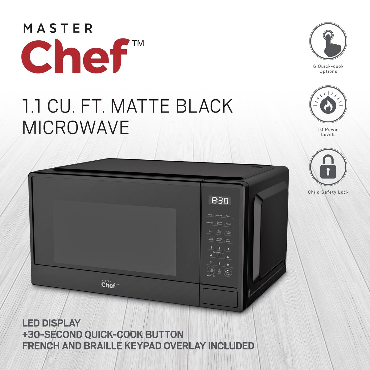 Matte Microwave, Black, 1.1-cu-ft P0L7 - product image 6