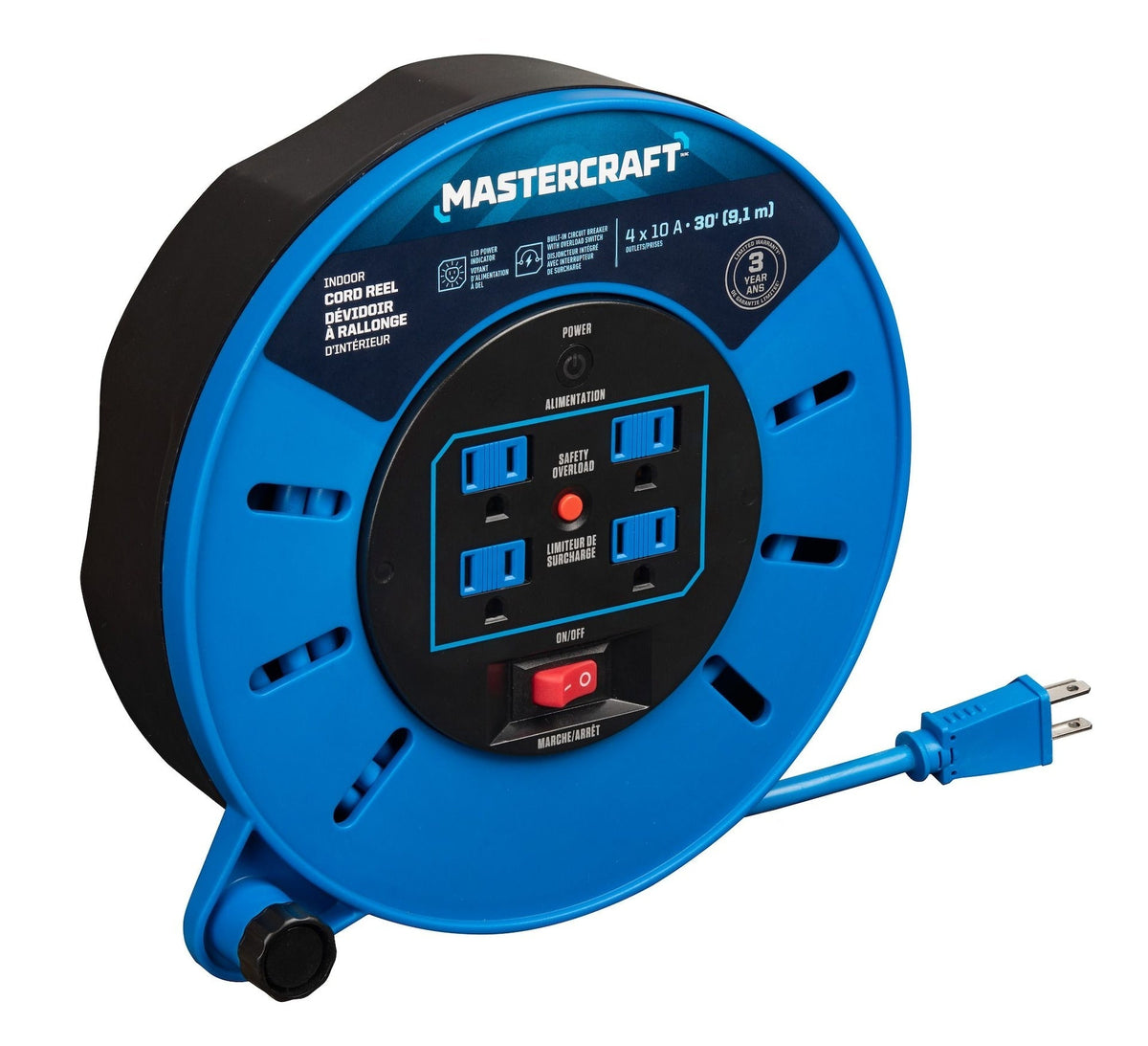 30-ft 10A Retractable Extension Cord Reel A3A3 - product image 3