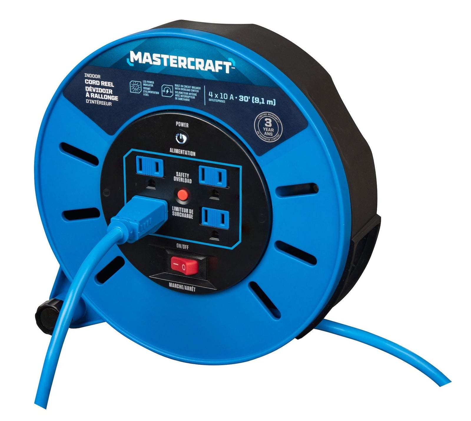 30-ft 10A Retractable Extension Cord Reel A3A3 - product image 5